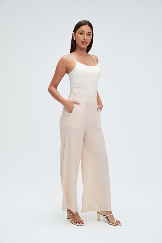 بنطلون واسع الساق سادة - 3