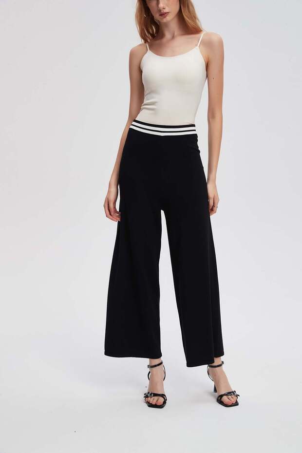 بنطلون واسع الساق سادة - 2