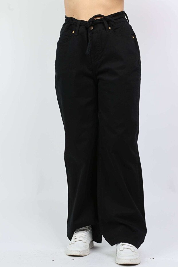 بنطلون واسع الساق سادة - 1