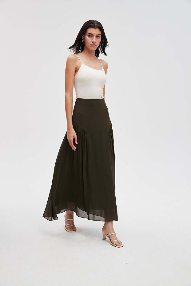 تنورة ماكسي سادة مكشكشة - 3