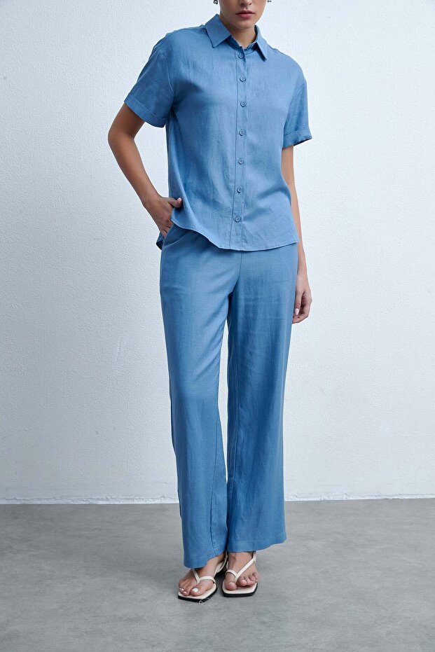 Solid Wide-Leg Pants - 1