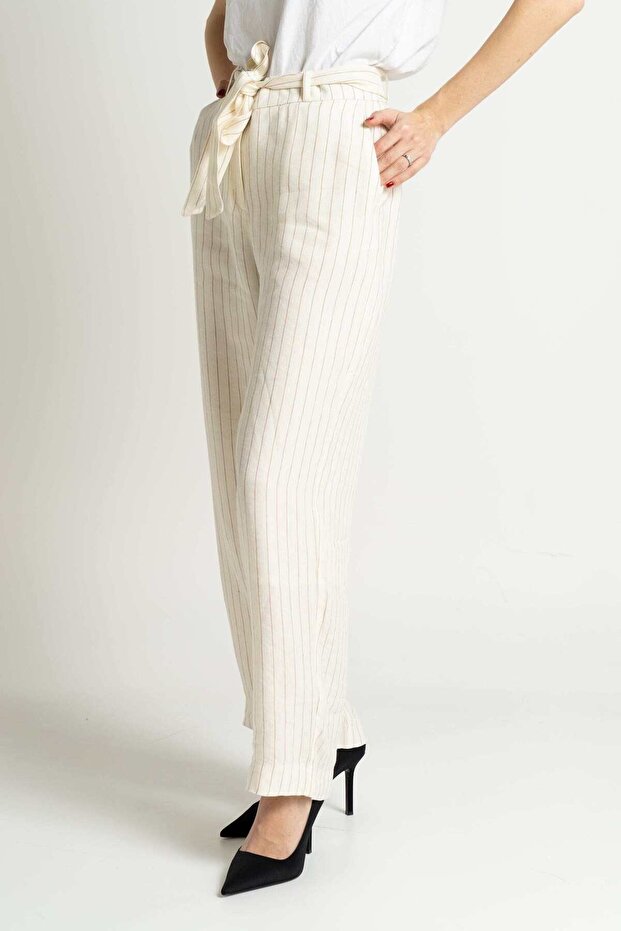 بنطال مخطط برباط - 3