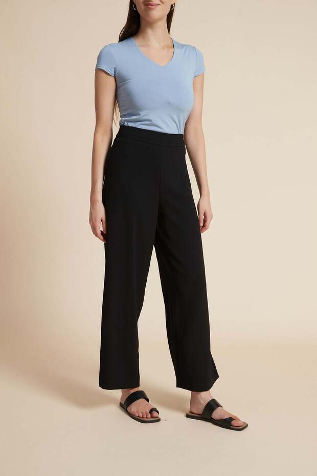 Solid Wide-Leg Pants - 1