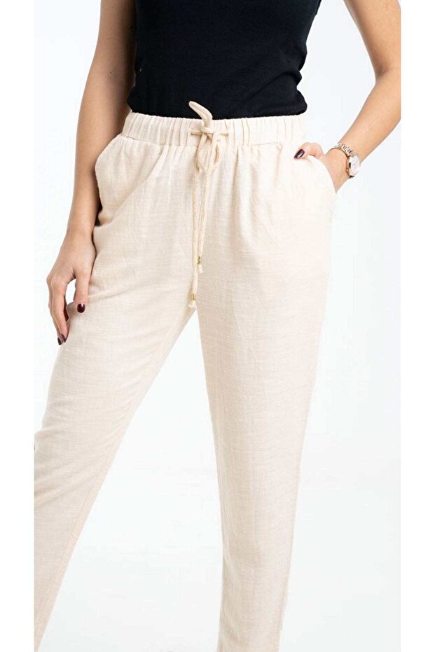 Solid Long Pants with Drawstring - 2
