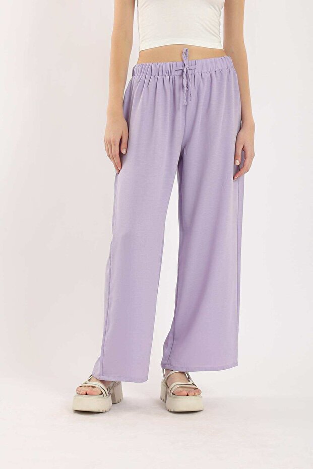 بنطلون واسع الساق سادة - 1