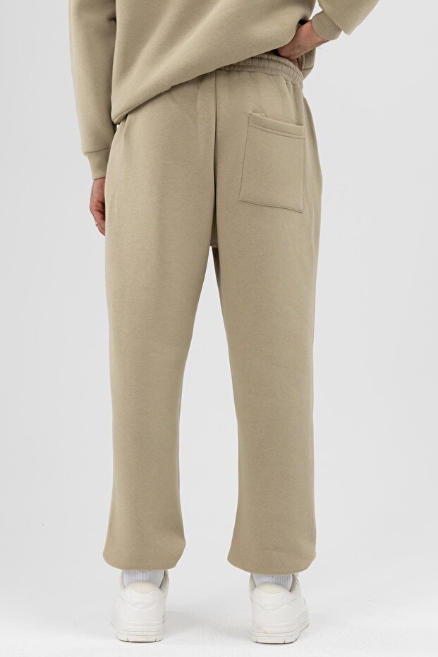 Basic Paça Lastikli Eşofman Alt Haki - 4