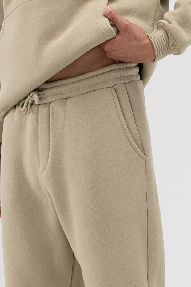 Basic Paça Lastikli Eşofman Alt Haki - 3