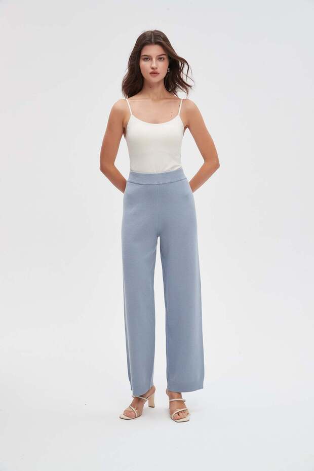 بنطلون واسع الساق سادة - 2