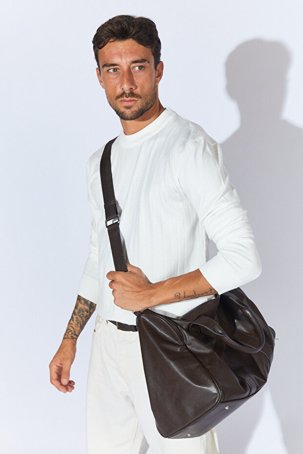Fitilli Bisiklet Yaka Regular Fit Kazak - Ekru | MEW515229-01 - 1