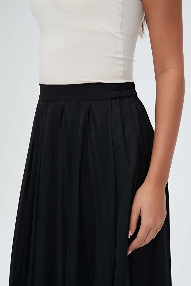 تنورة ميدي مطوية سادة - 4