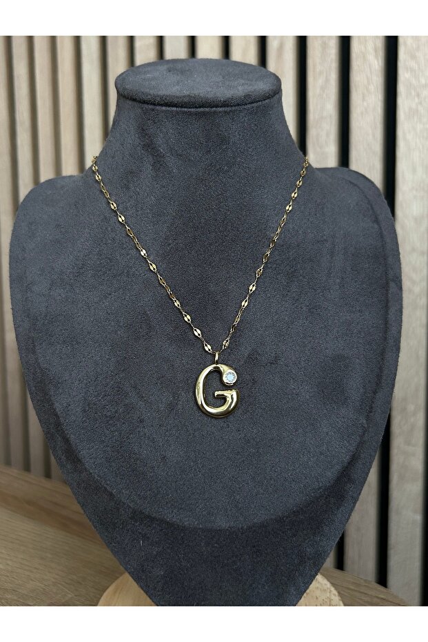 G Harfli Çelik Kolye - 1
