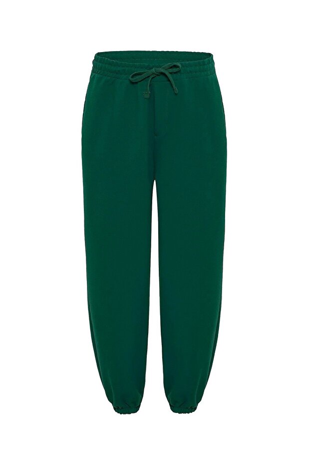 Basıc Paça Lastikli Oversize Eşofman Alt Nefti - 2