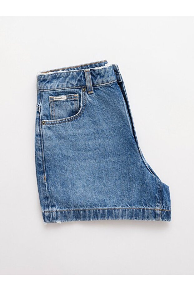 Jeans Highwaist Kadın Regular Fit Şort - 7