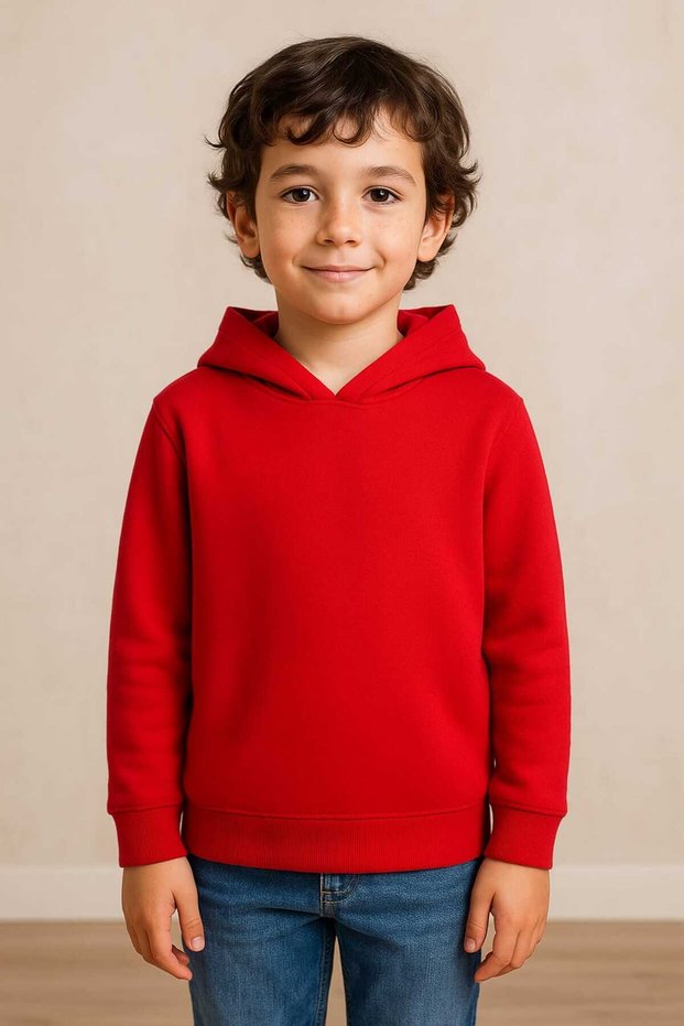 Plain Color Hooded Oversize Children's Sweatshirt