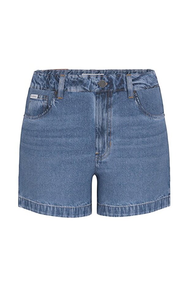 Jeans Highwaist Kadın Regular Fit Şort - 8