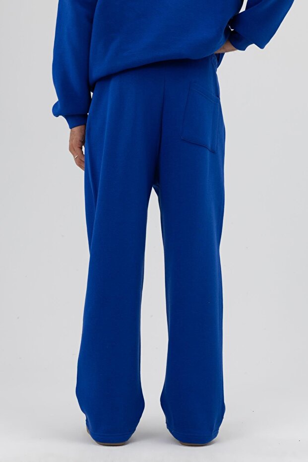 Basic Baggy Eşofman Alt Saks - 4