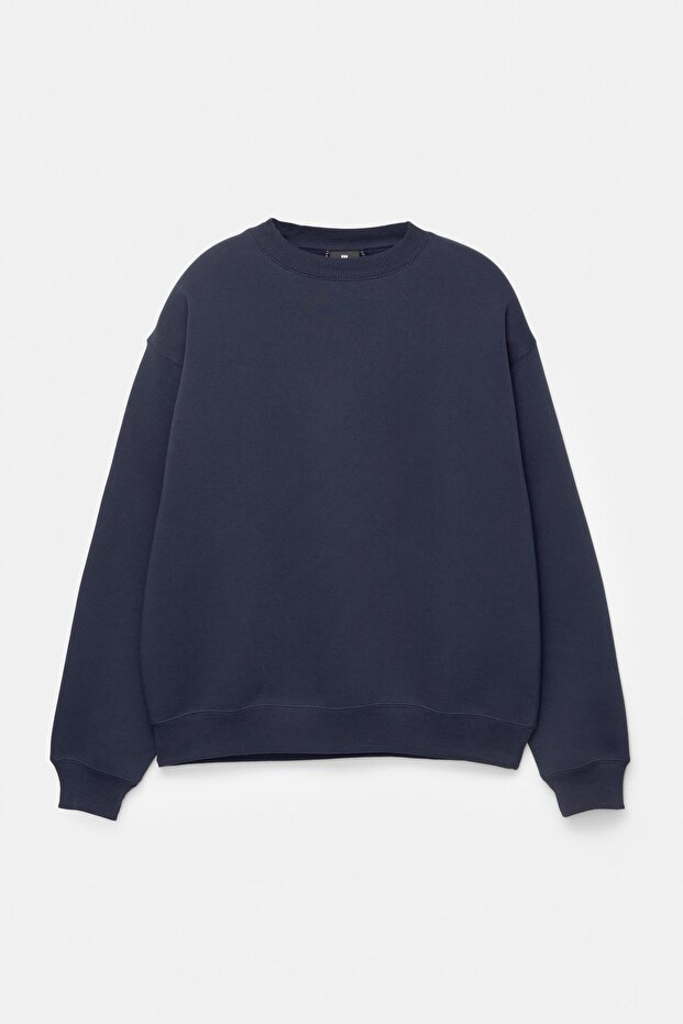Basic bisiklet yaka sweatshirt - 5