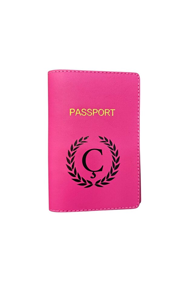 Letter Design Leather Passport Cover Ç