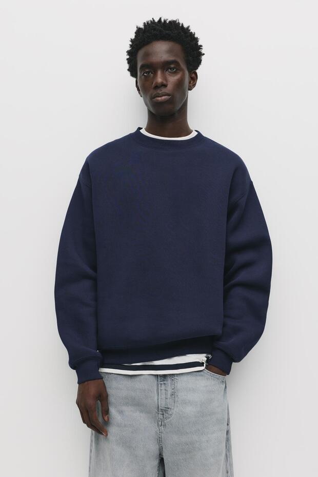 Basic bisiklet yaka sweatshirt - 1