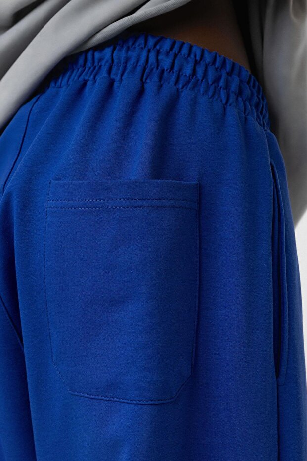 Basic Bel Lastikli Eşofman Alt Saks - 6