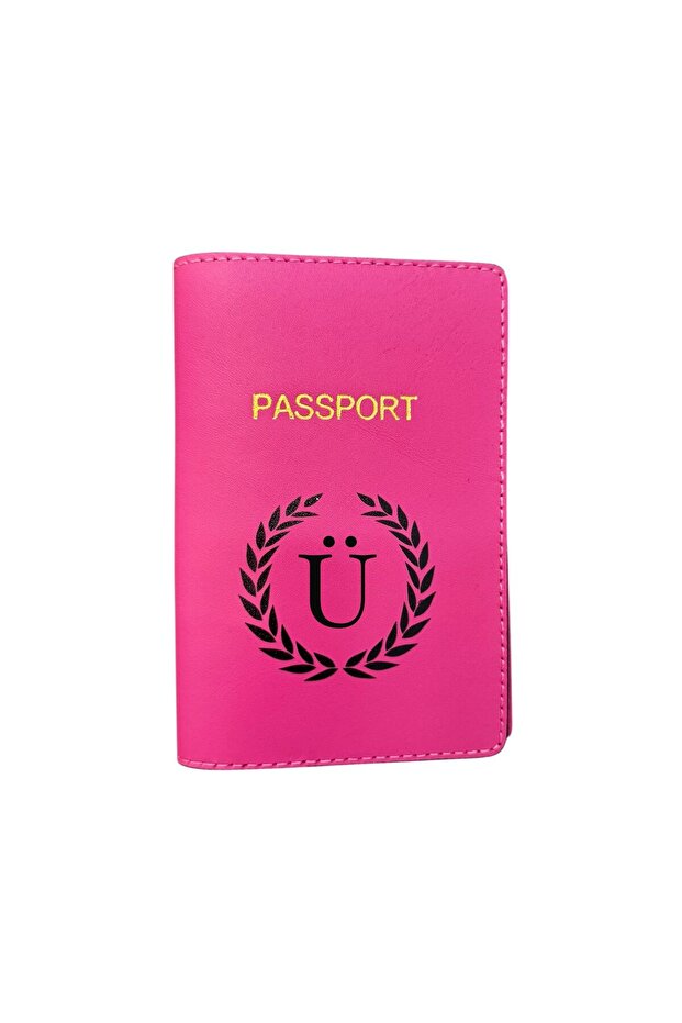 Letter Design Leather Passport Cover Ü