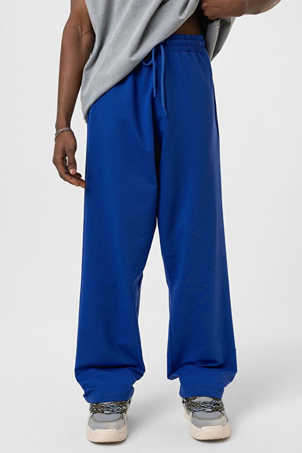 Basic Bel Lastikli Eşofman Alt Saks - 3