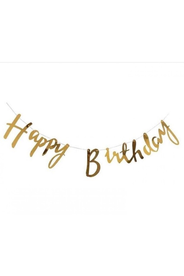Happy birthday gold calligraphy banner