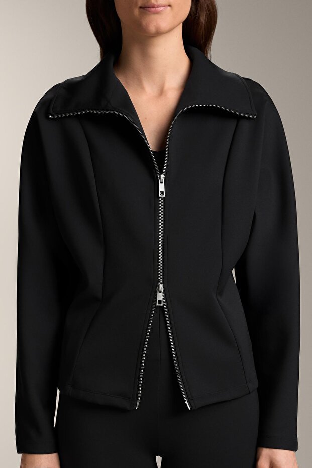 Double zip neoprene-effect jacket - 3