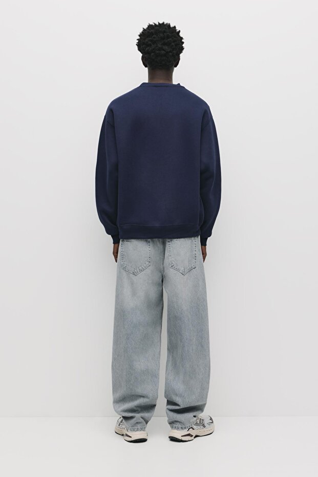 Basic bisiklet yaka sweatshirt - 3