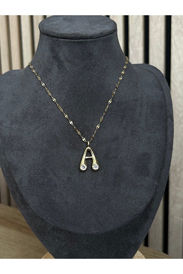 A Harfli Çelik Kolye - 1