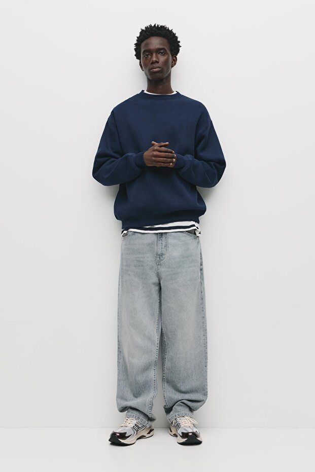 Basic bisiklet yaka sweatshirt - 2