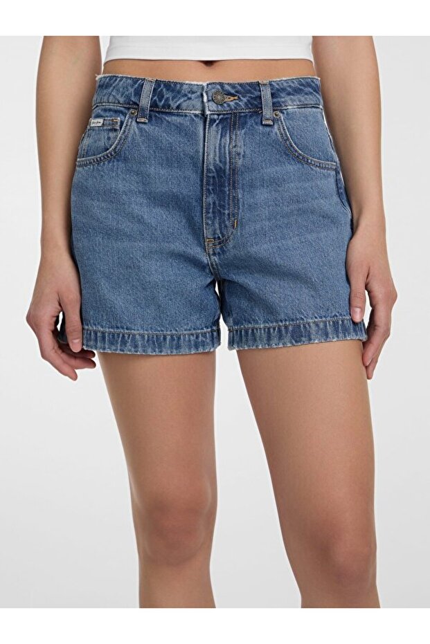 Jeans Highwaist Kadın Regular Fit Şort - 1