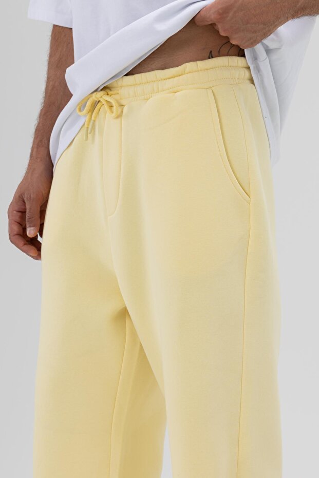 Basic Baggy Eşofman Alt Sarı - 2
