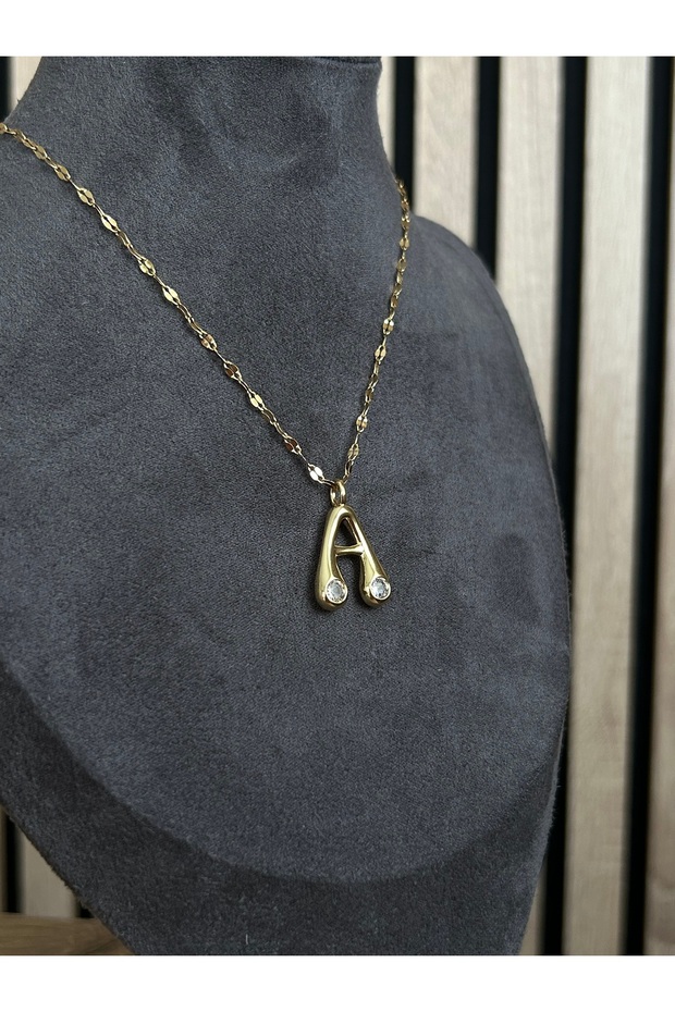 A Harfli Çelik Kolye - 2