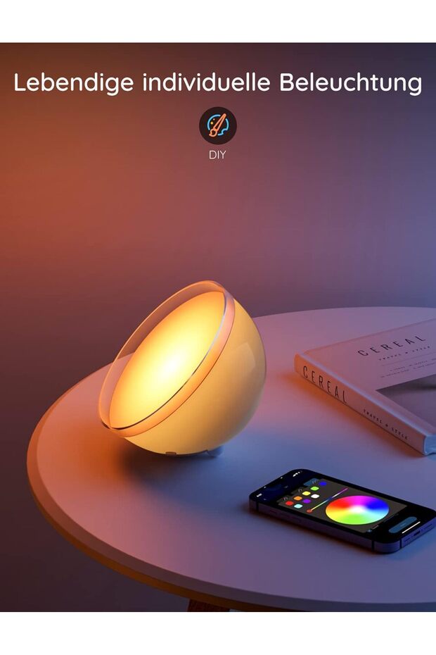 WiFi LED Table Lamp, Dimmable Bedside Lamp, WLAN RGBWW Table LampApp Control - 3
