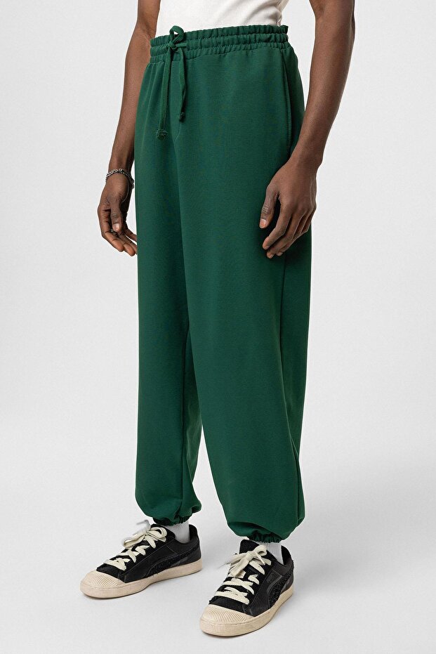 Basıc Paça Lastikli Oversize Eşofman Alt Nefti - 3