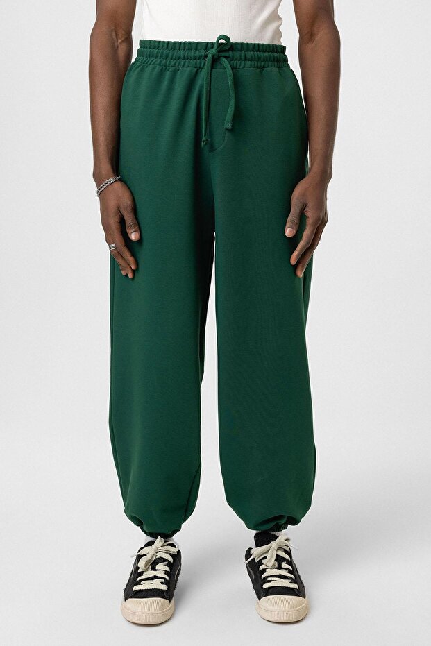 Basıc Paça Lastikli Oversize Eşofman Alt Nefti - 5