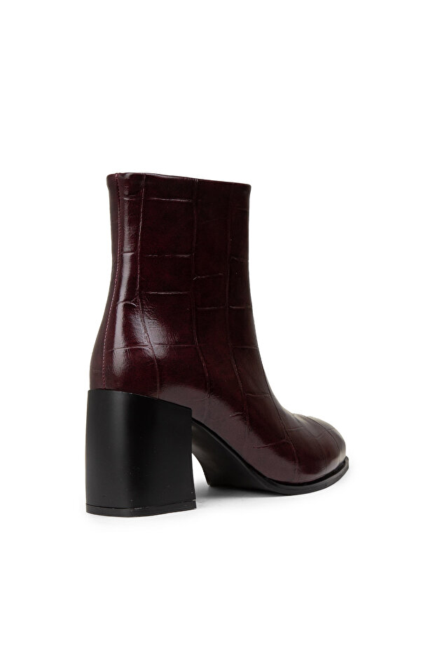 Kadın Bordo Fermuarlı Bot - 2