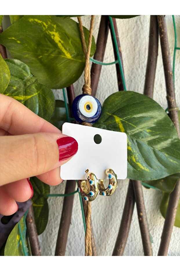 Halka küpe nazar boncuklu - 1