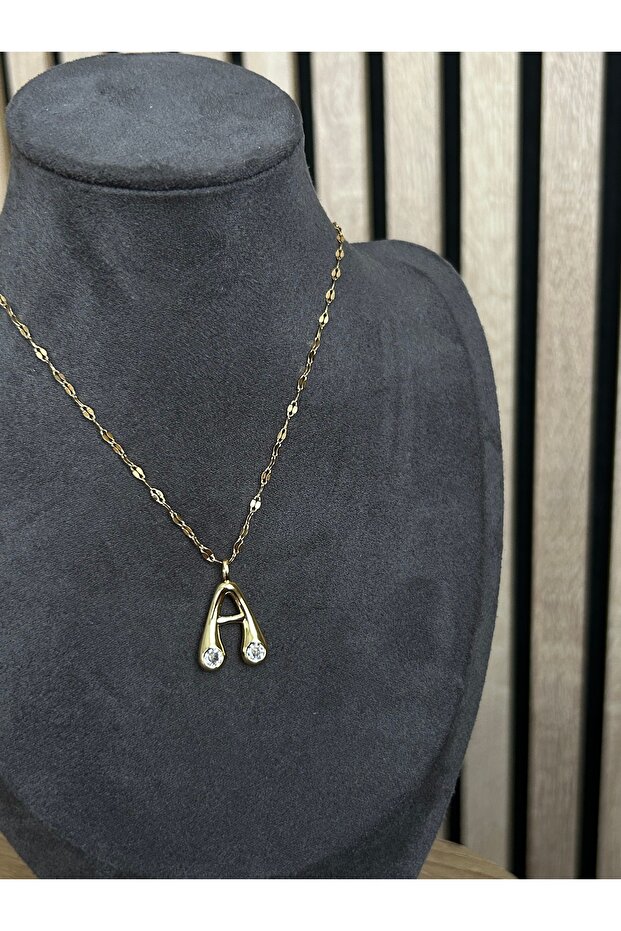 A Harfli Çelik Kolye - 4