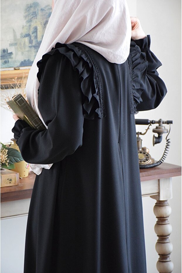 Zarif Model Elbise Siyah - 3