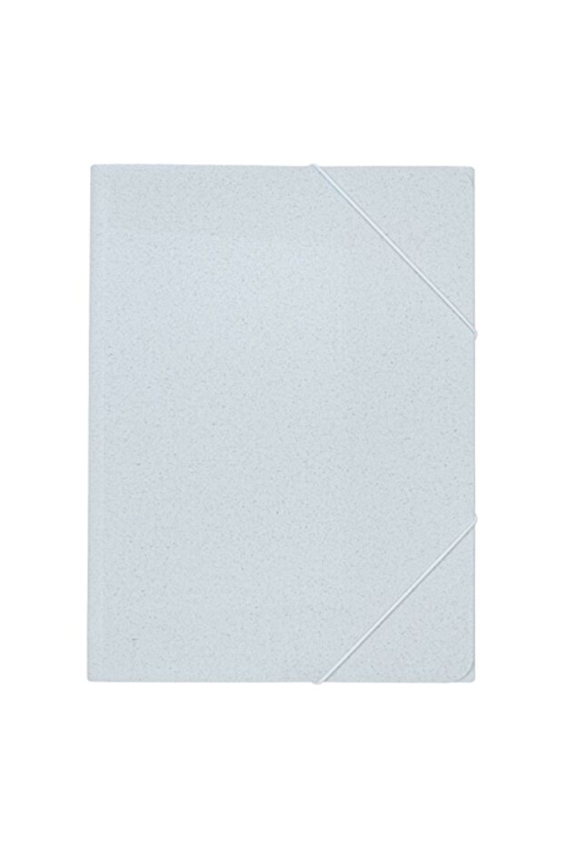 Fancy plastic folder with elastic, gray blue with splash pattern - 1