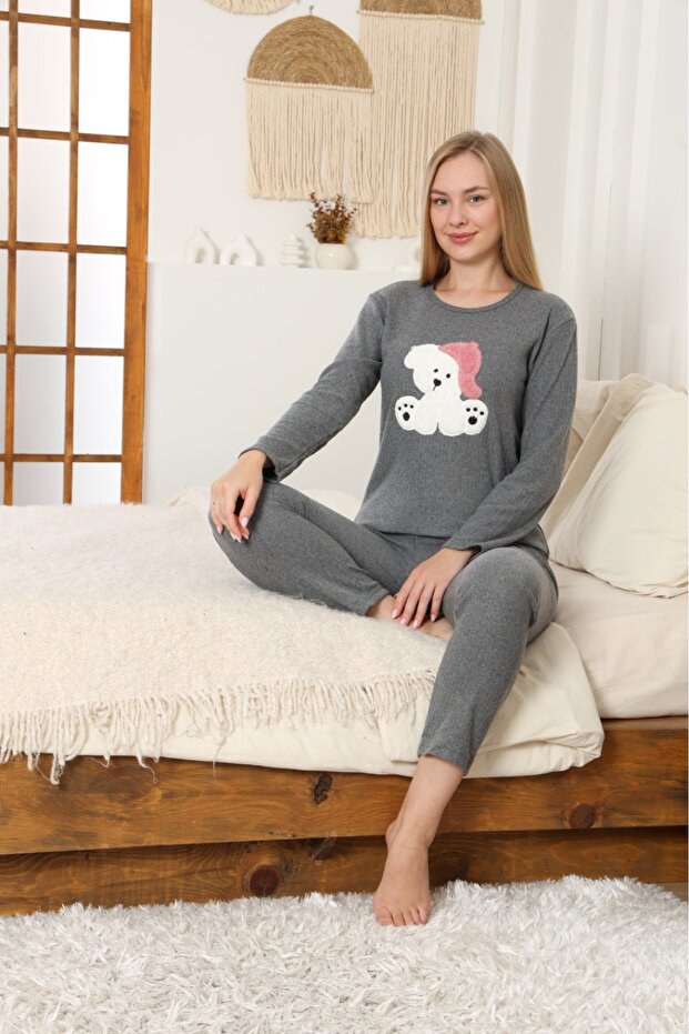 Youth Interlock Pajama Set with Ruffled Detail