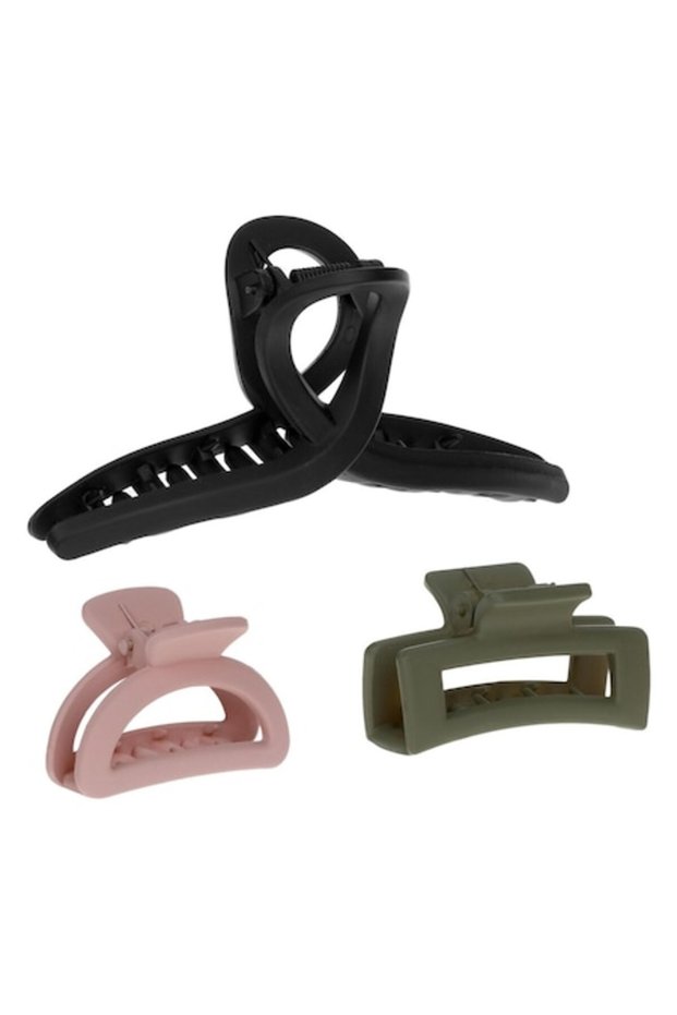 Set agrafe de păr, 3 bucăți, multicolore, plastic