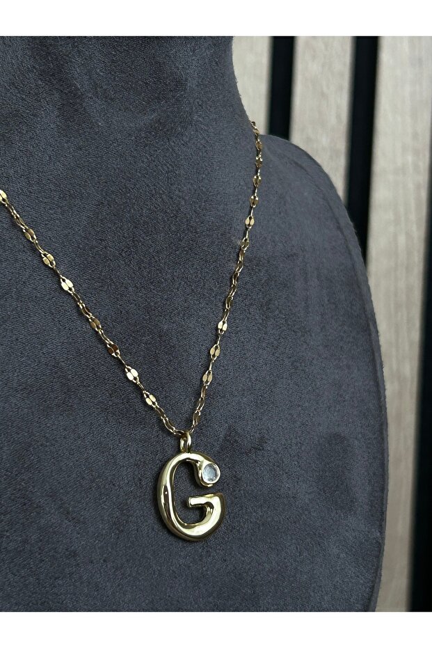 G Harfli Çelik Kolye - 3