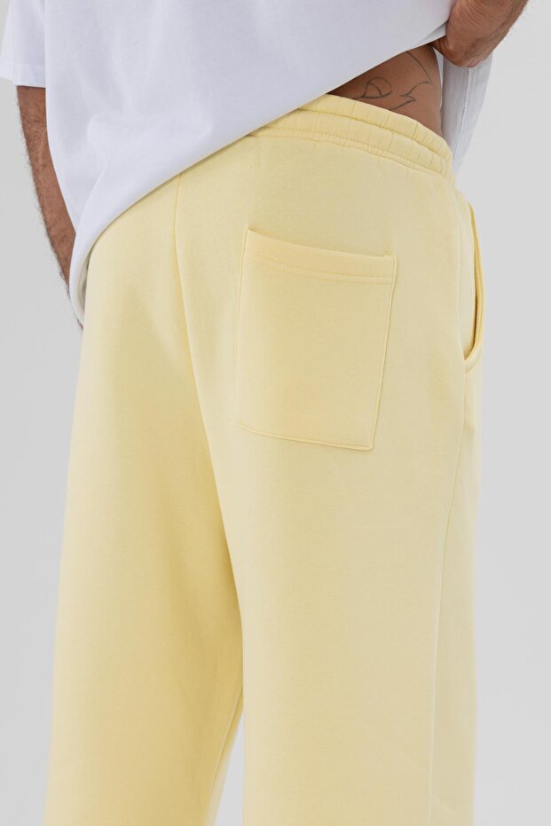 Basic Baggy Eşofman Alt Sarı - 4