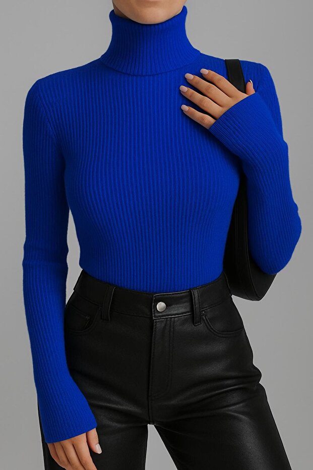 Unisex Premium Cotton Turtleneck Camisole Hooded Slimfit High Neck Sweater