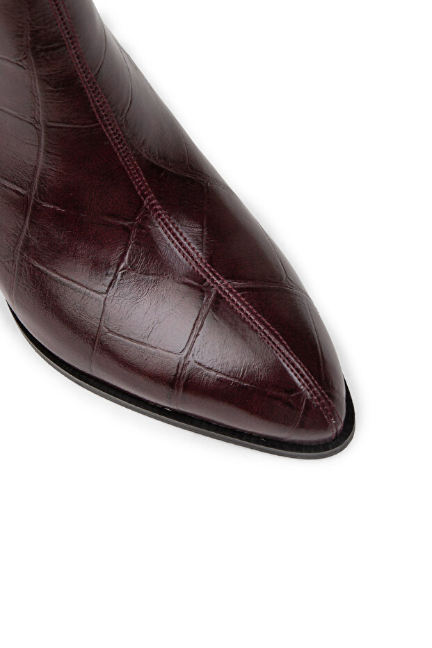 Kadın Bordo Fermuarlı Bot - 4