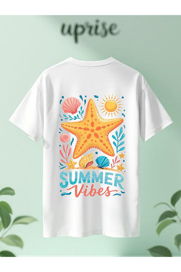 Summer Printed Cotton Oversize White Tshirt