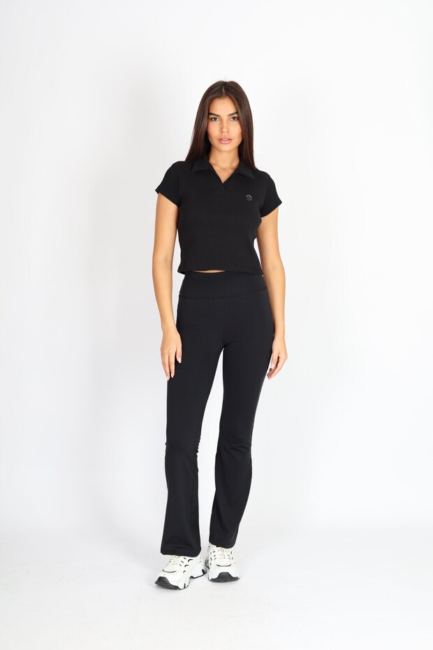 Polo Neck and Placket Camisole T-Shirt - 4